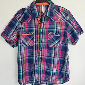 True Rock Men's Ace Slim Fit Plaid Button-Down Shirt XL